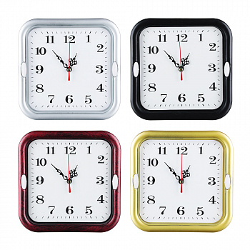 LADECOR CHRONO Часы настенные квадратные, 18,5 см, пластик, стекло, 1хАА, 4 цвета