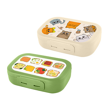 Ланч-бокс 0,8л (17,9х12,8х5,2см), пластик, в ассортименте