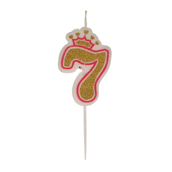 Свеча для торта тм Fntastic 5,6 см, в форме цифр (7), парафин