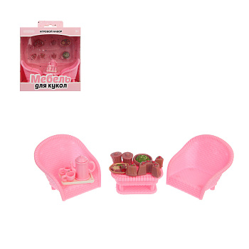 ИГРОЛЕНД Набор мебели для кукол, ABS, 13,5х14,2х7,3см, 6-8 дизайнов