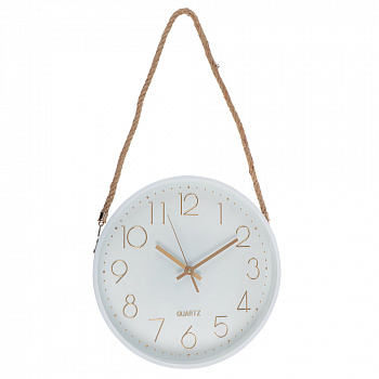 LADECOR CHRONO Часы настенные круглые, пластик, d30 см, 1xАА, тикающий ход, пластик, цвет белый