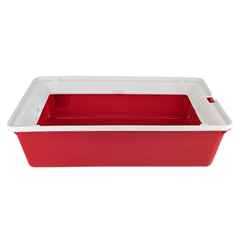 Туалет глубокий для кошек для наполнителя с рамкой, 41x29x13см