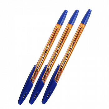 Erich Krause Набор ручек шариковых синих "R-301 Amber Stick", 3шт, пластик, 42738