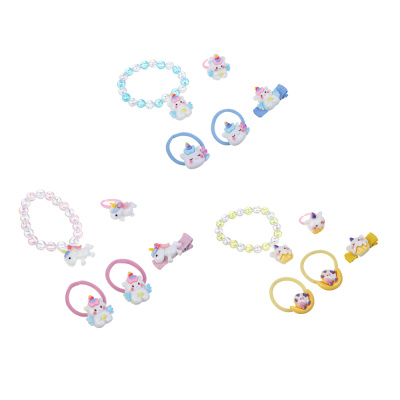 Набор детской бижутерии BY Русские супергерои: браслет, кольцо, резинки 2шт, заколка, 3 дизайна