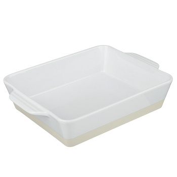 Форма для запекания и сервировки прямоугольная 33х23,5х7см тм MILLIMI белый, керамика