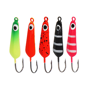 Блесна зимняя "Радуга" с одним крючком тм AZOR FISHING, 5 видов