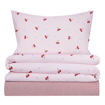 Комплект постельного белья евро (4 предмета) тм PROVANCE Черри 100% хлопок, поплин, 2 дизайна