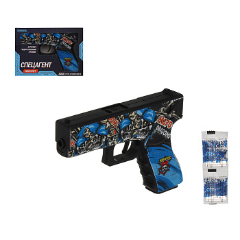 ИГРОЛЕНД Пистолет "Спецагент",гидрогелевые пули, PP,20х14х4 см, 2 дизайна