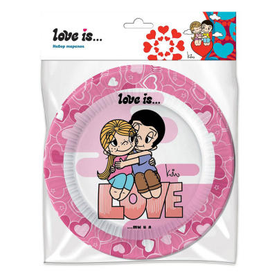 Love is…Набор бумажных тарелок, 6 шт d=180 мм