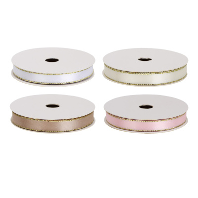 Лента для подарков атласная, 1 см x 2,7 м, полиэстер, 4 цвета