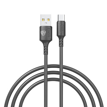 Кабель для зарядки USB(A)-Type C BY Fusion, 18Вт, 1 м, 3A, TPE, чёрный
