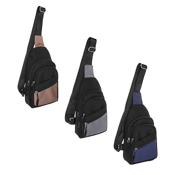 Сумка слинг тм ЮL Колорблок, полиэстер, 30х17см, 3 цвета