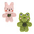 Игрушка для кошек VETTA, лягушонок/зайка, ПЭ, кошачья мята, 12 см