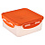 РЫЖИЙ Контейнер герметичный для СВЧ с защелками, 0,9л, пластик