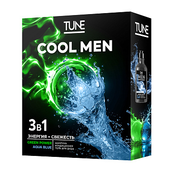 Подарочный набор мужской TUNE COOL MEN PARFUME EXPERT: Гель д/душа, 290мл+Шампунь для волос, 290мл