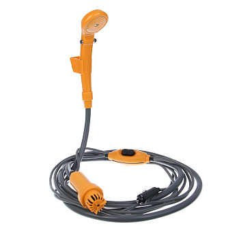 Душевой набор автомобильный походный: лейка, шланг, шнур прикуривателя 12В, помпа, крючок, держатель