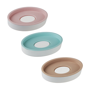 Мыльница овальная тм VETTA, пластик, 12х8,5см, 3 цвета