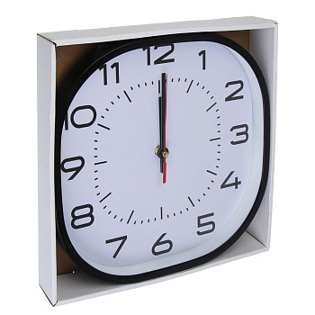 Часы настенные тм LADECOR CHRONO квадратные, 30x30x4 см, пластик, стекло, 1хАА