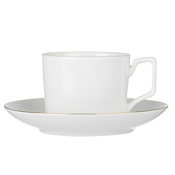 Набор чайный 2 пр., 240мл, MILLIMI, белый с золотой отводкой, фарфор