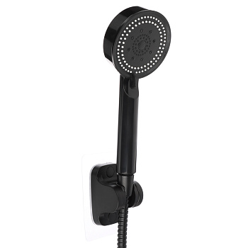 СоюзКран Набор для душа, лейка 90мм, 5 режимов, шланг 150см, держатель самокл., черный