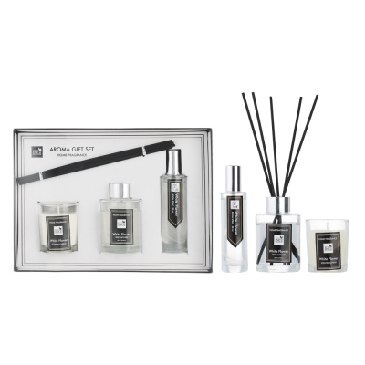 NEW GALAXY Набор Home ароматизатор-диффузор, спрей и свеча, 60, 30мл 50г wood sage,white flower,pear