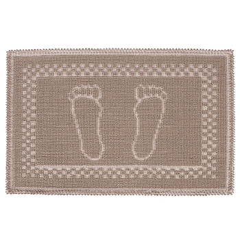 Коврик петельный, хлопок, 60x40см, одинарный, бежевый
