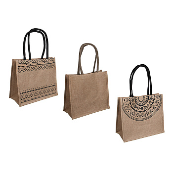 Сумка пляжная на плечо с длинными ручками, на кнопке, тм ЮL, 34x30x17 см, хлопок, лен, 3 вида