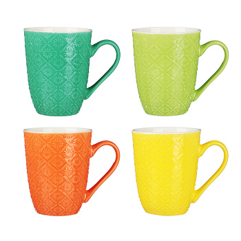 MILLIMI Кружка Ромб, 380 мл, фарфор, 4 цвета