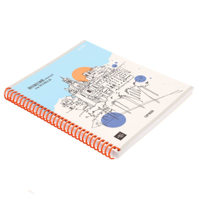 Тетрадь 96 л., А5, в клетку, БЕЛЫЕ ЛИСТЫ, обл.мел. картон, спираль, микс