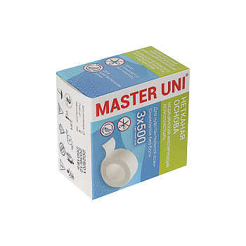Лейкопластырь MASTER UNI мед,фикс,на нетк.основе, 3х500см,катушка