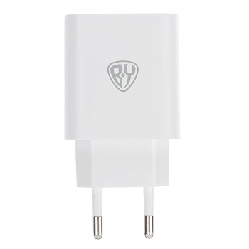 Сетевое зарядное устройство BY Double 10Вт, 2xUSB, 2А, 5В,110-240В, 50-60Гц, пластик белый