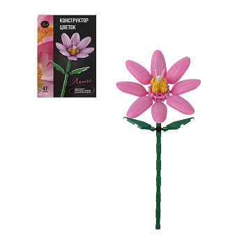 Конструктор в виде цветка, 38-68 дет., ABS, 8х3,5х13см, 4 вида