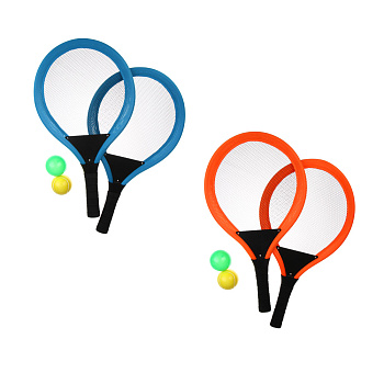 Набор для бадминтона, тм BY SPORT, 2 ракетки 49х29 см, 2 мяча 6.5см, 1 волан, ПВХ, ЭВА, резина