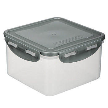 Контейнер герметичный для СВЧ с защелками тм Good&good, квадратный 1,25л, пластик