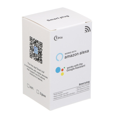 Сетевая розетка Smart BY, Tuya, Алиса Wi-Fi, 10 А, 110-240 В, 50/60 Гц, белый