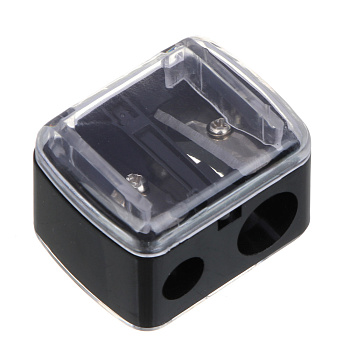 Точилка для косметических карандашей двойная тм ЮНИLOOK, PS, 3,7х3х2,3 см, черный ВЗ24-20