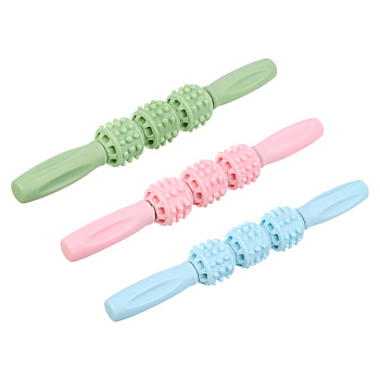 Массажер скалка для тела тм BY SPORT, 33х4см, PP, нерж.сталь, 3 цвета