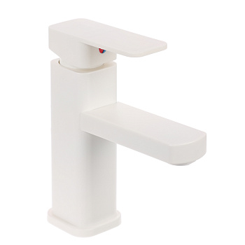 СоюзКран Смеситель для раковины, керам. картридж 25мм, металлопластик, белый, SK02-M105