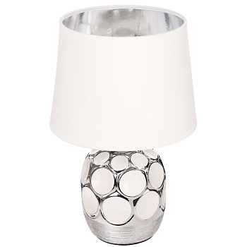 BY Светильник переносной настольный Патры, 40Вт, 28 см, Е14, 230В, керамика, текстиль, белый