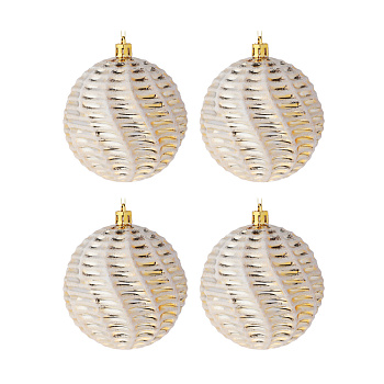 СНОУ БУМ Набор шаров 8 см, 4 шт, шампань 26-161