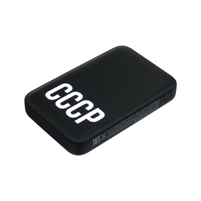 BY Аккумулятор мобильный Светящийся 10000мАч, USB-A,USBC,встр.каб.,QC,PD,22.5W, СССР, короб. красная