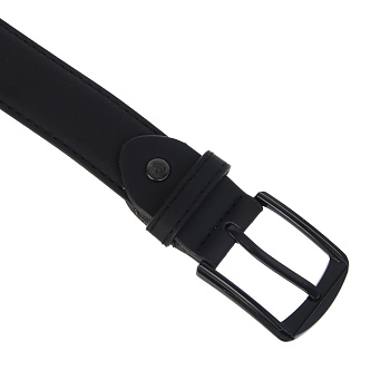 ЮL Ремень мужской, ПУ, металл, 120/130х3см, черный, РМ24-02