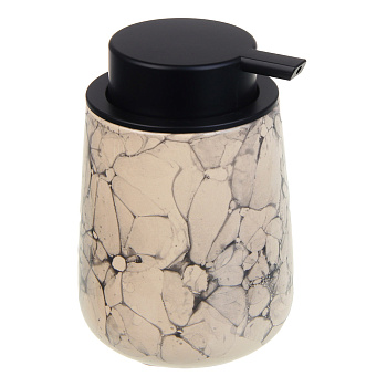 VETTA Дозатор для жидкого мыла, 320 мл, 13x9x9 см, керамика, "Космос", мрамор молочный