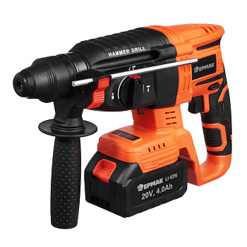 ЕРМАК Перфоратор бесщеточный на АКБ 20В, 4,0А Li-ion (1шт), з/у, 3 режима, SDS-Plus, 2.0 Дж (ONE)