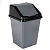 Ведро для мусора с подвижной крышкой 10л квадратное (серо/черный)