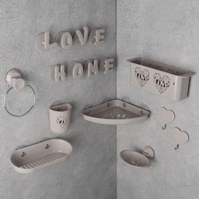 VETTA Love Набор крючков для полотенец 2 шт самоклеящихся, пластик, 2 цвета