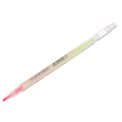 Маркер-выделитель ClipStudio 2х-цветный, круглый корпус, скош.након.2,6мм, 3 цв. комбинации