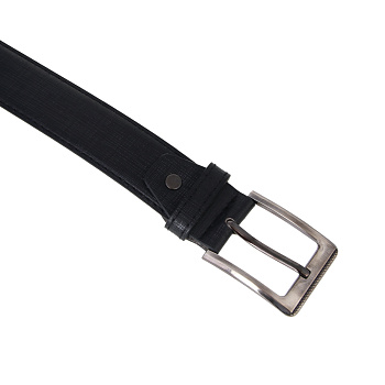 ЮL Ремень мужской, ПУ, металл, 120/130х3,8см, черный, РМ24-01