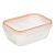Контейнер пищевой герметичный с защелками 0,47л, прямоугольный конусный, пластик