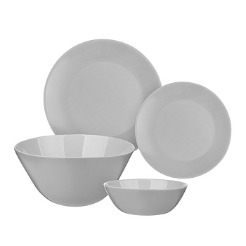 MILLIMI Грей Набор столовой посуды 19 пр., опаловое стекло, круглый